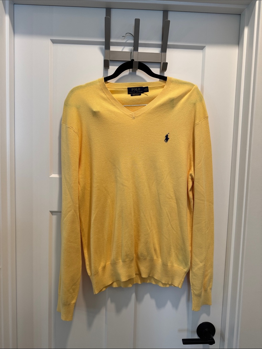 Polo by Ralph Lauren Men's Sunshine Yellow V-Neck Sweater